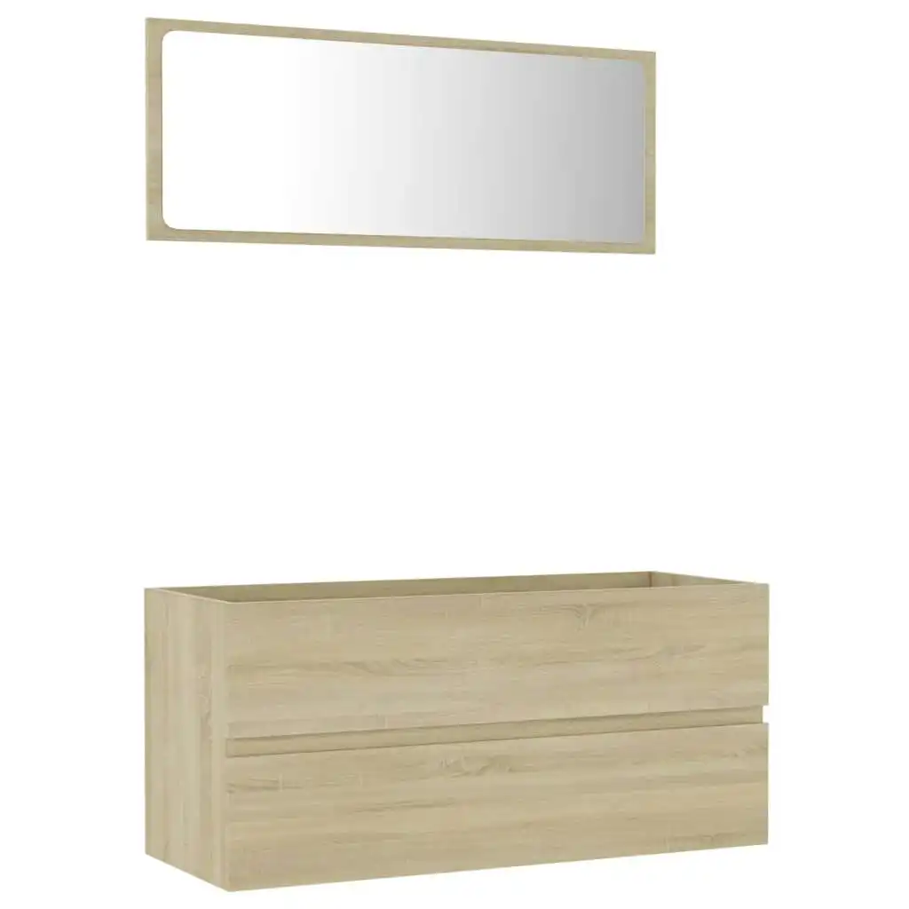 2 Piece Bathroom Furniture Set Sonoma Oak Engineered Wood 804902