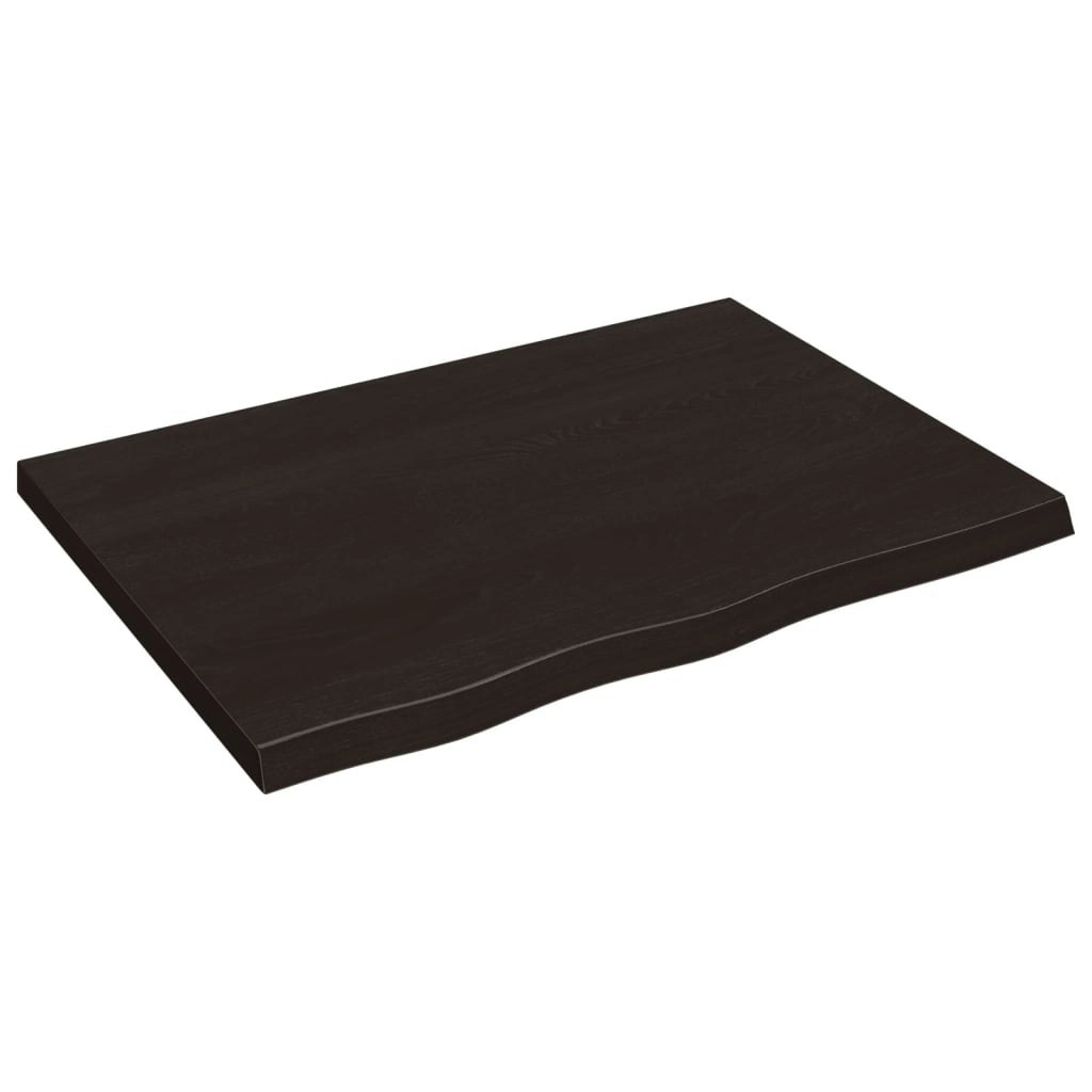 Bathroom Countertop Dark Brown 80x60x4 cm Treated Solid Wood 3156219