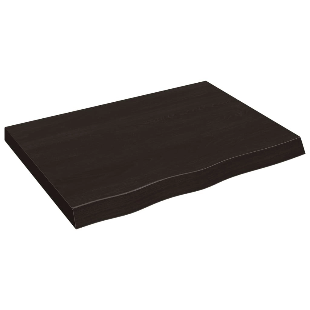 Bathroom Countertop Dark Brown 80x60x6 cm Treated Solid Wood 3156220