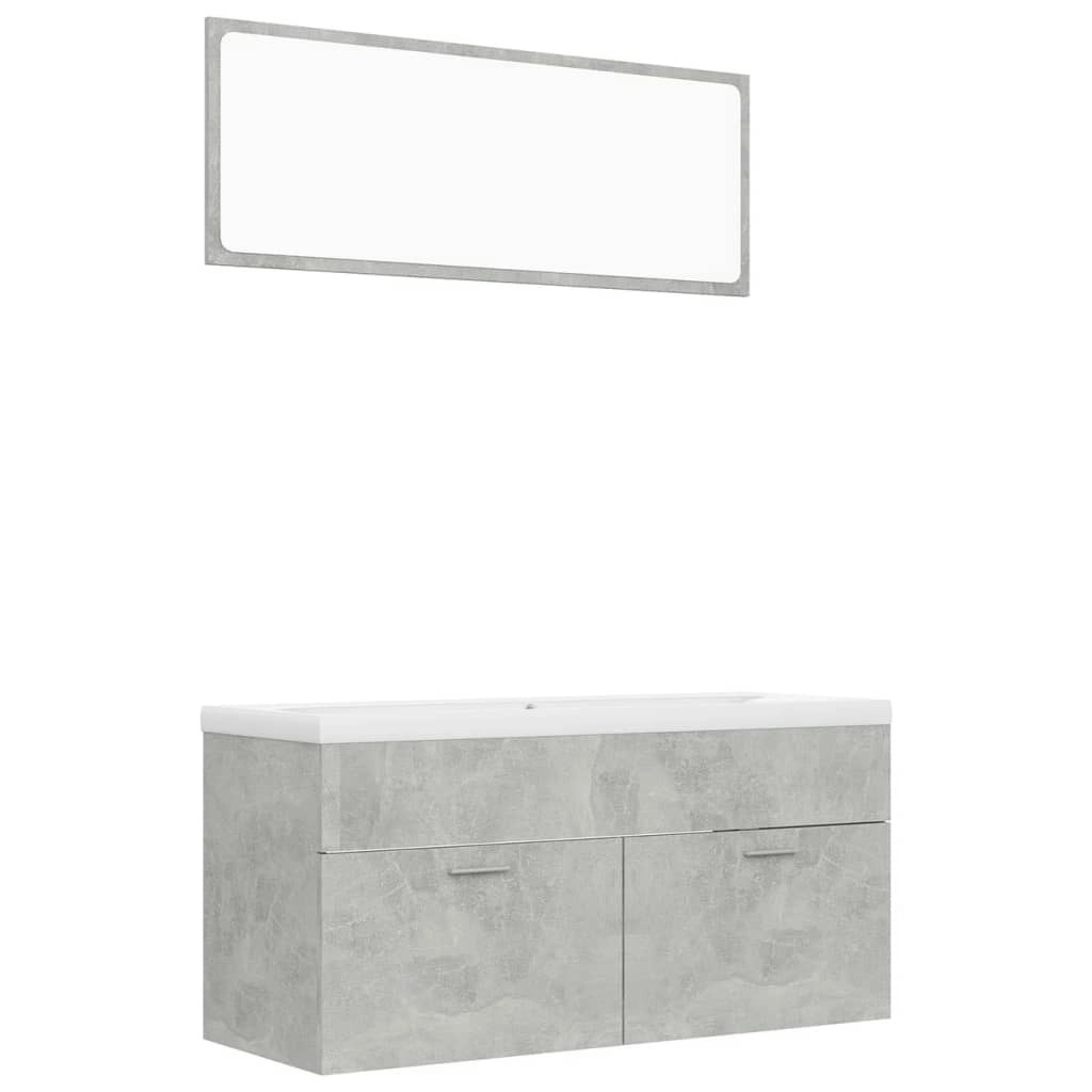 Bathroom Furniture Set Concrete Grey Engineered Wood 3070896