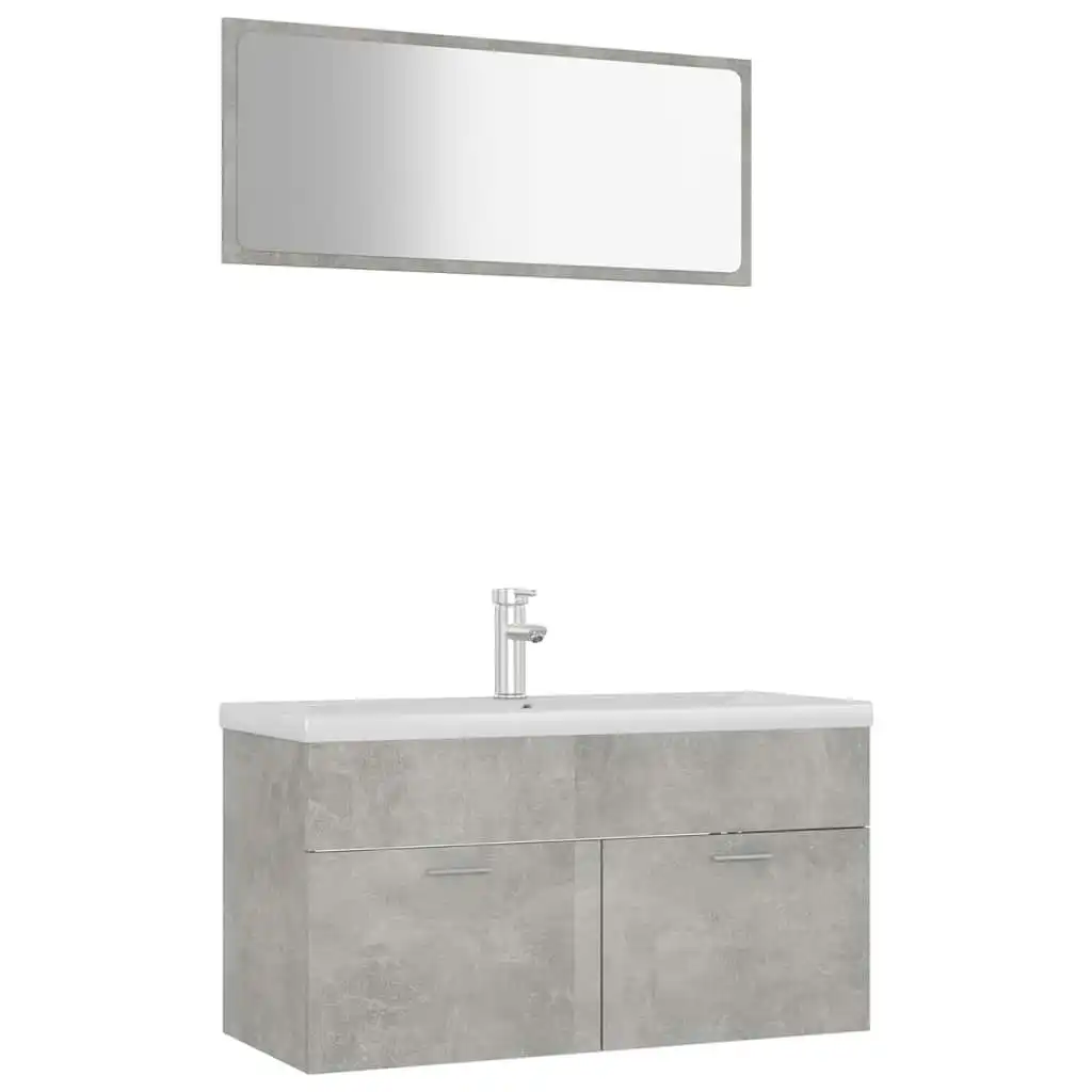 Bathroom Furniture Set Concrete Grey Engineered Wood 3070887