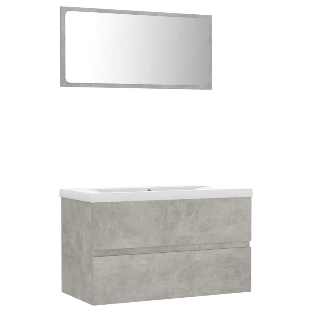 Bathroom Furniture Set Concrete Grey Engineered Wood 3071598