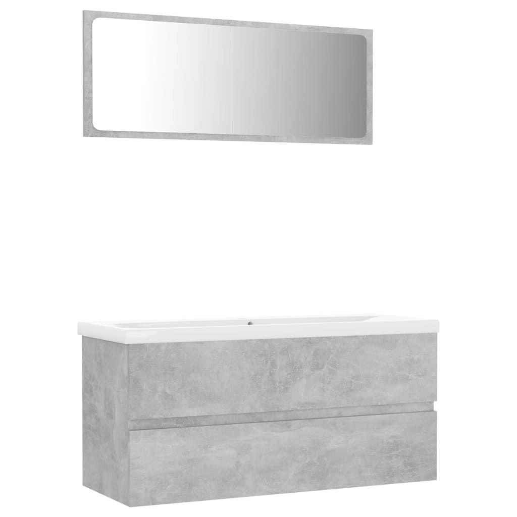 Bathroom Furniture Set Concrete Grey Engineered Wood 3071616