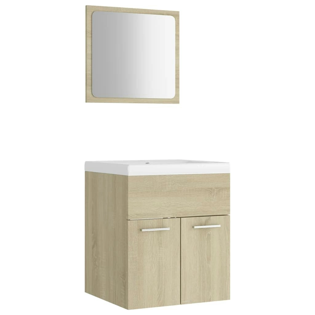 Bathroom Furniture Set Sonoma Oak Engineered Wood 3070859