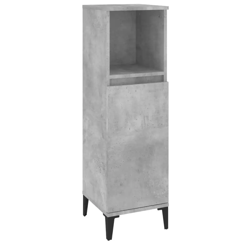 Bathroom Cabinet Concrete Grey 30x30x100 cm Engineered Wood 819816