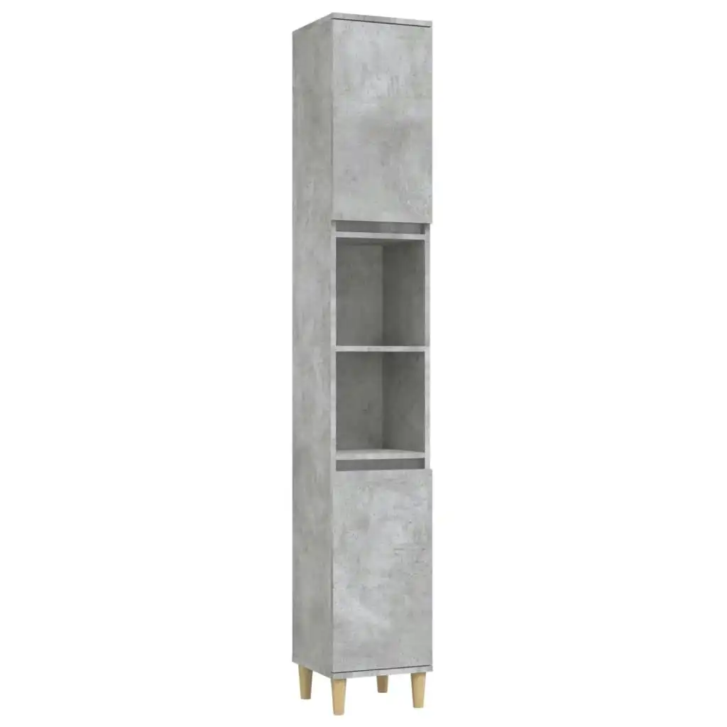 Bathroom Cabinet Concrete Grey 30x30x190 cm Engineered Wood 819792