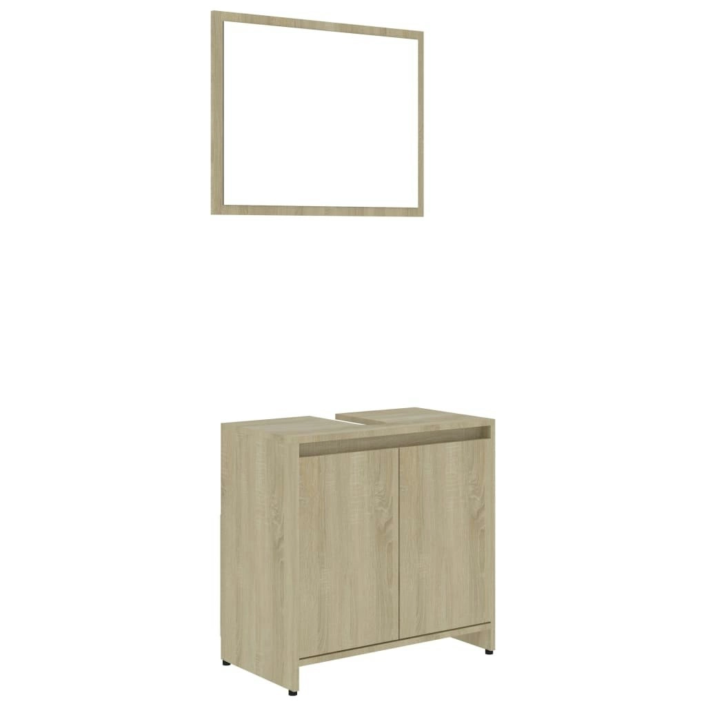 Bathroom Furniture Set Sonoma Oak Engineered Wood 802654