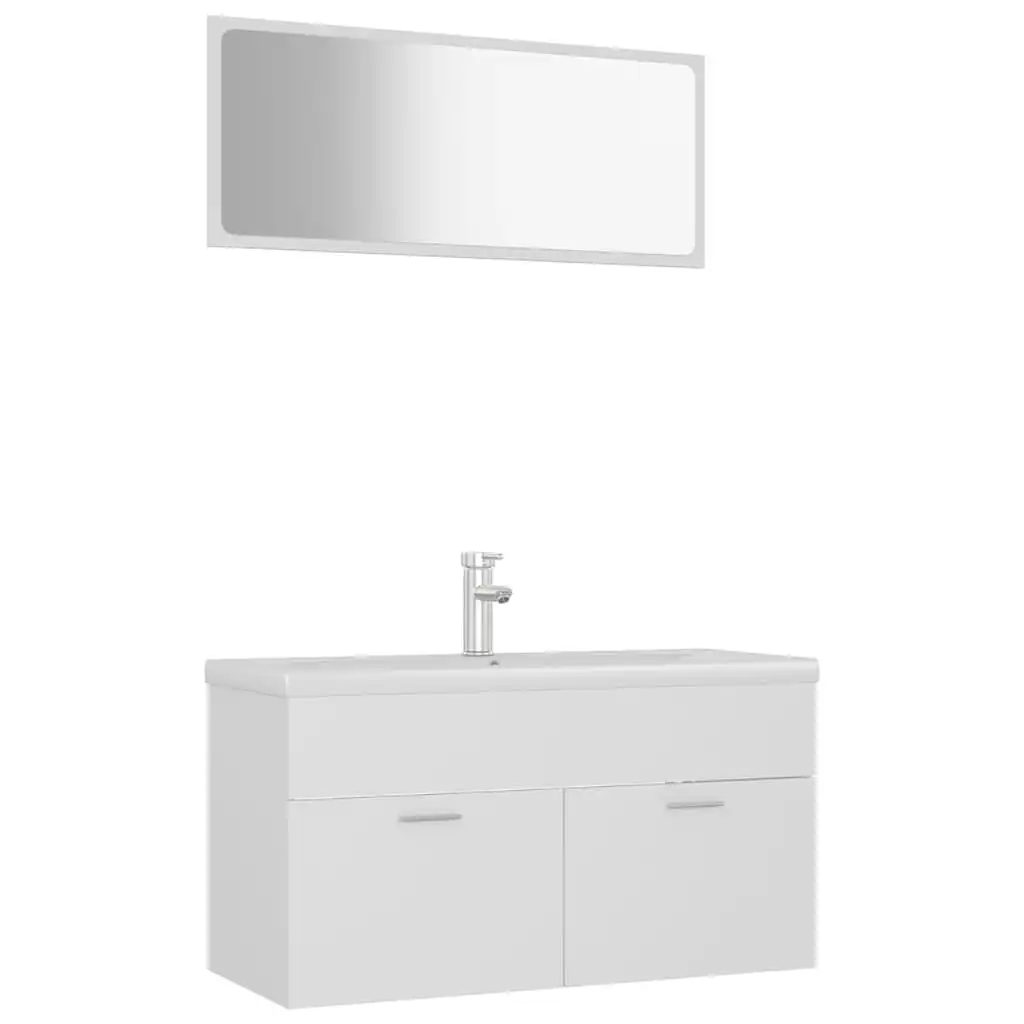 Bathroom Furniture Set White Engineered Wood 3070883