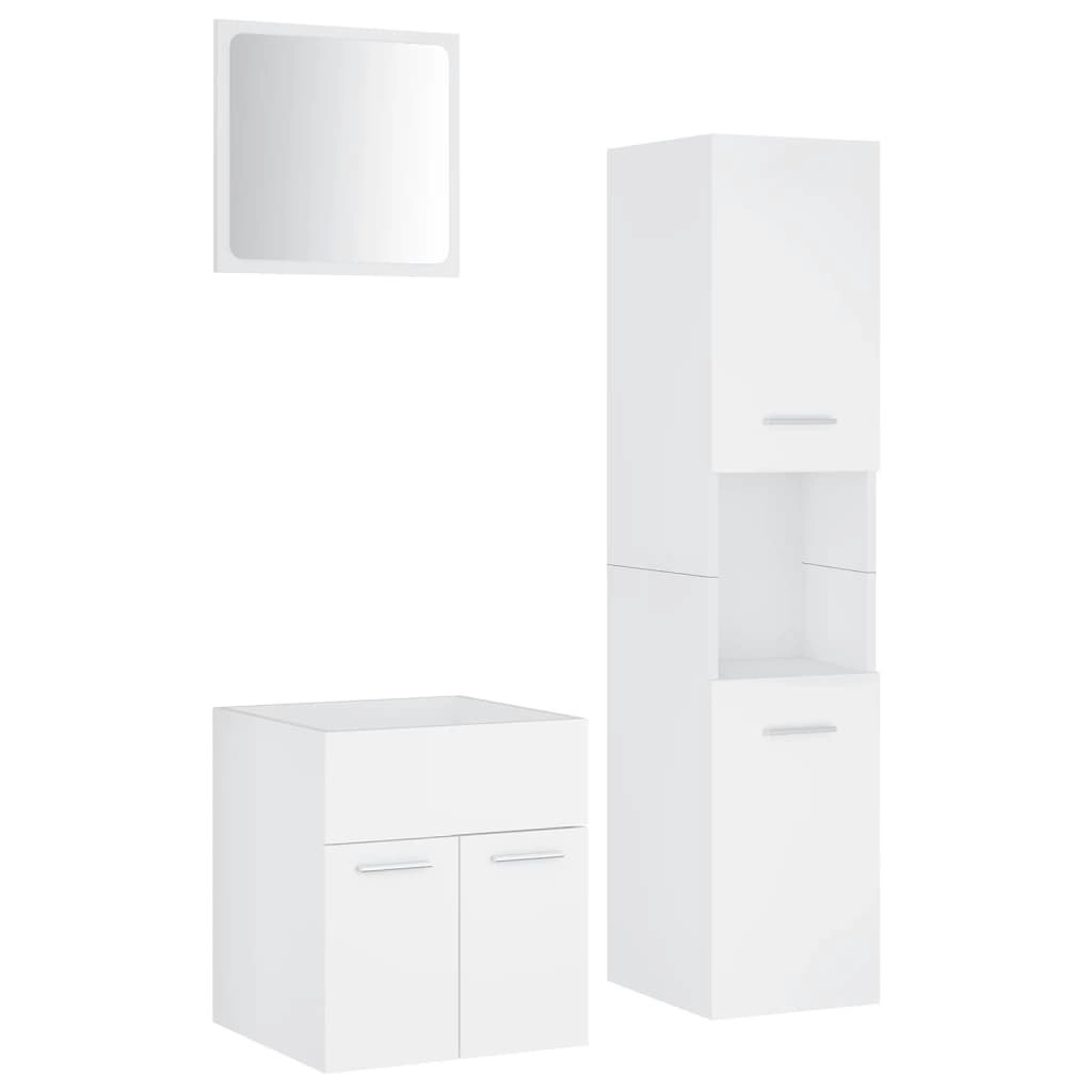 Bathroom Furniture Set White Engineered Wood 3070946