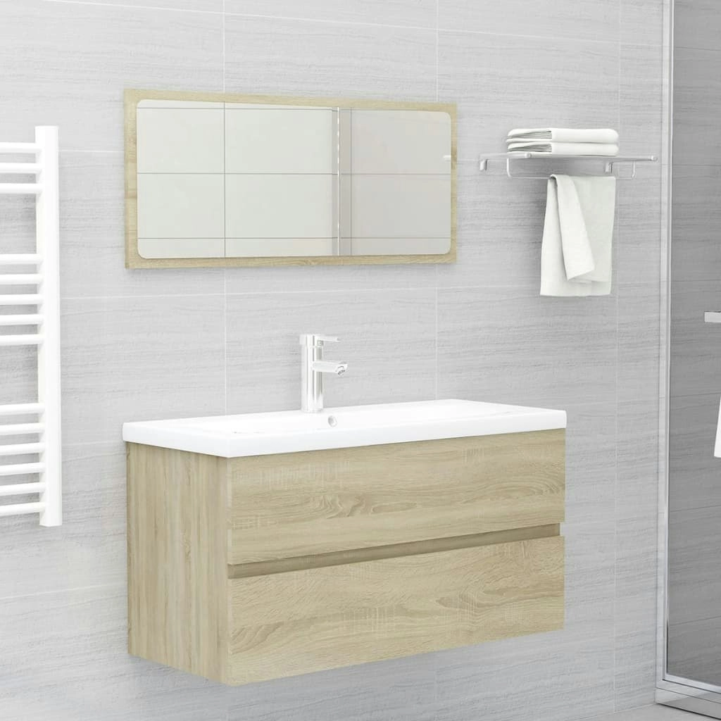 Bathroom Furniture Set Sonoma Oak Engineered Wood 3071606