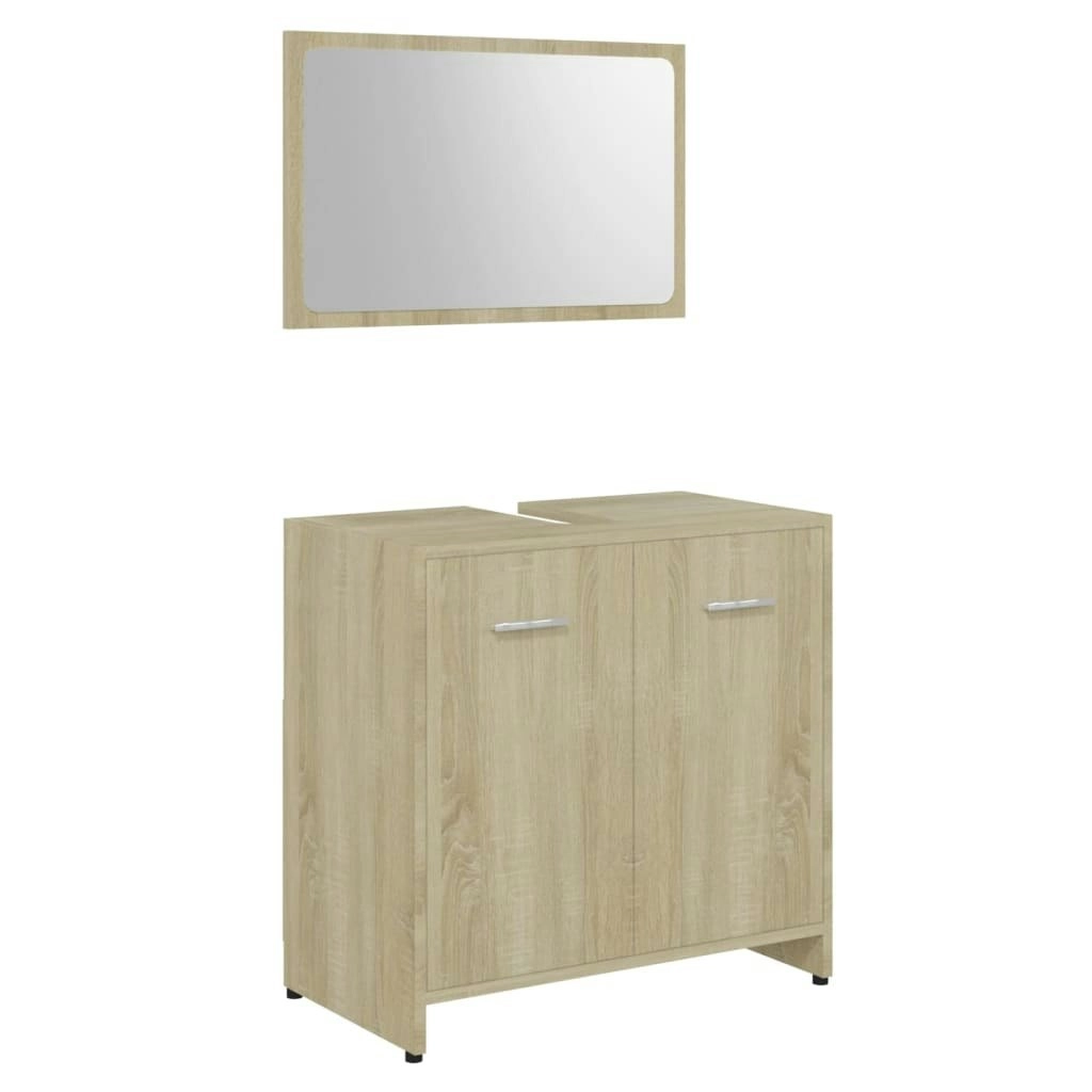 Bathroom Furniture Set Sonoma Oak Engineered Wood 802582