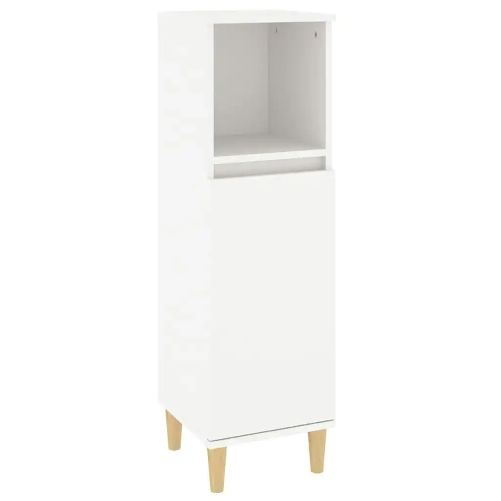 Bathroom Cabinet White 30x30x100 cm Engineered Wood 819804