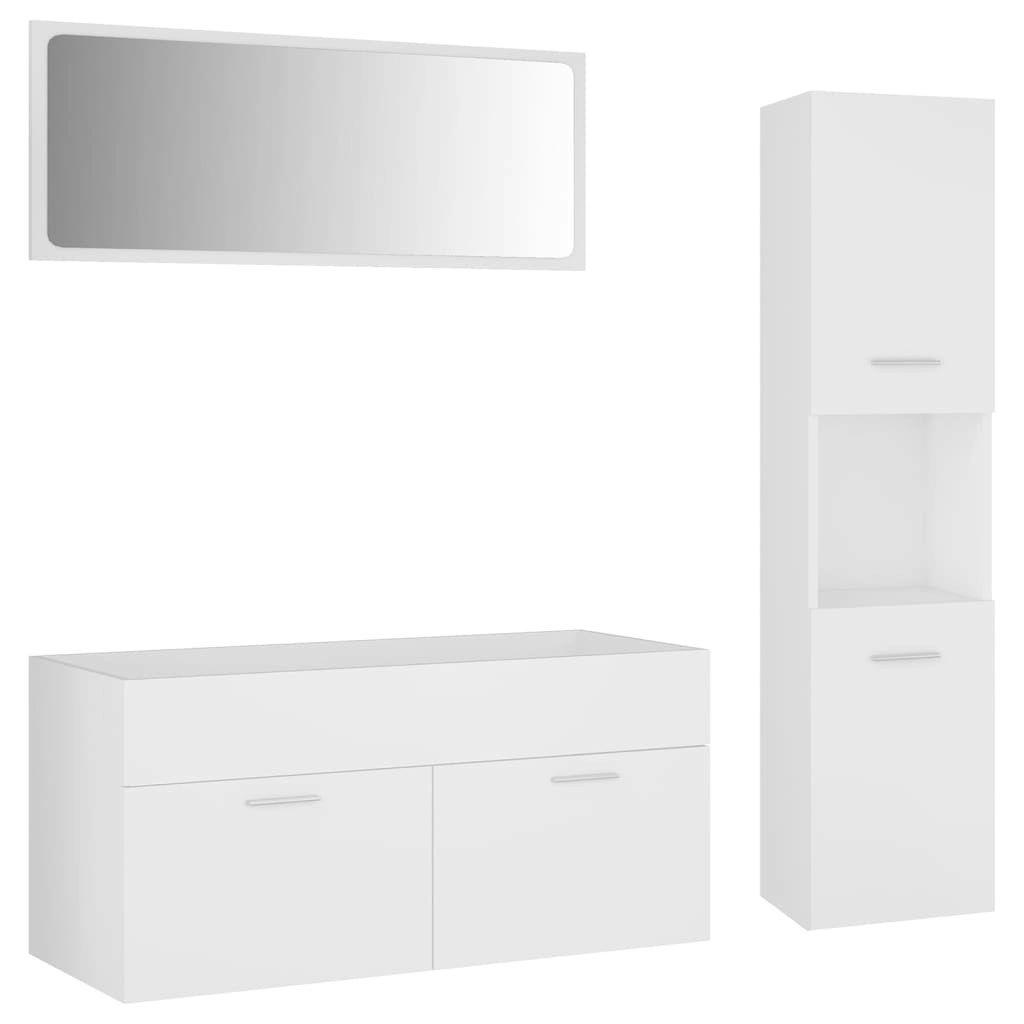 Bathroom Furniture Set White Engineered Wood 3070982