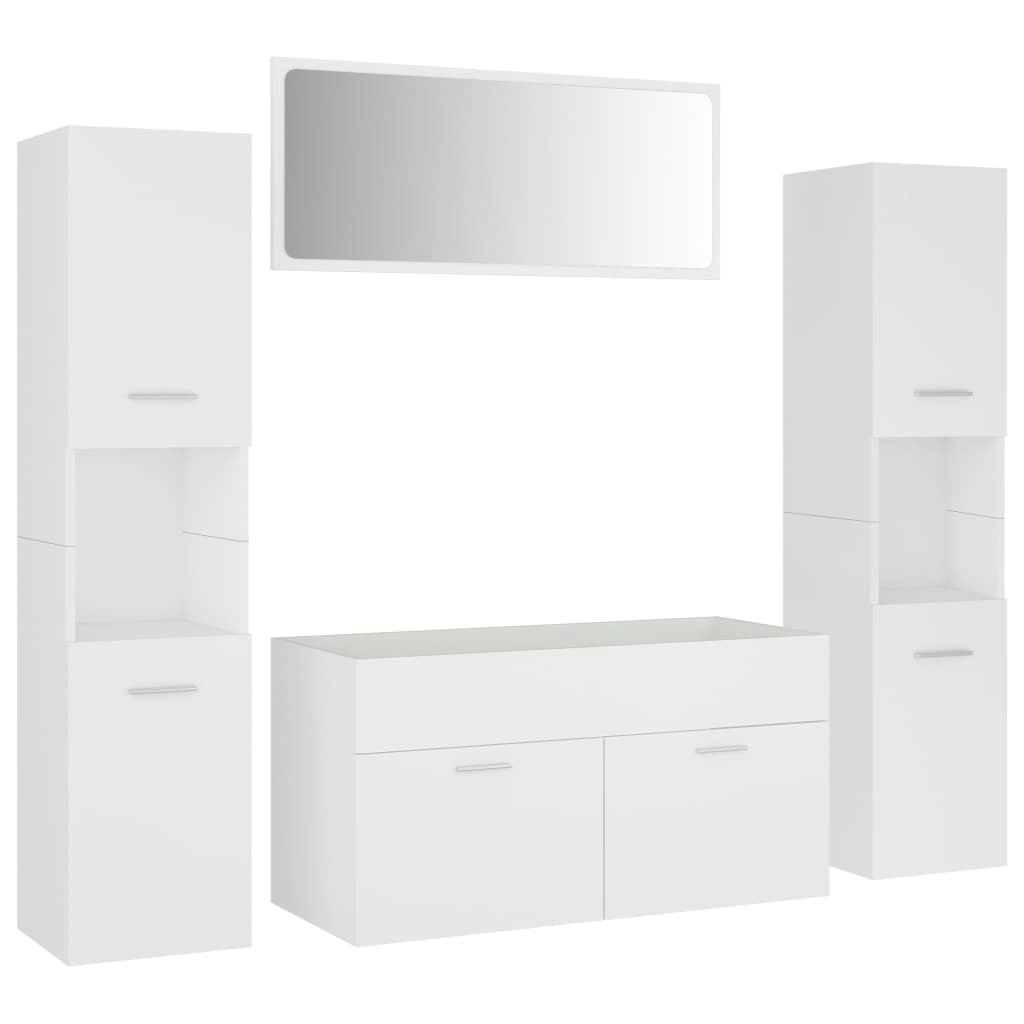 Bathroom Furniture Set White Engineered Wood 3071063