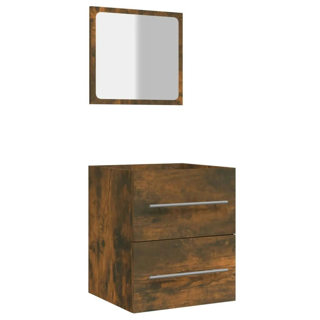 Bathroom Cabinet with Mirror Smoked Oak 41x38.5x48 cm 820469