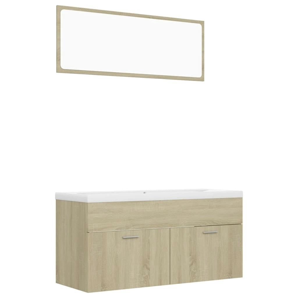 Bathroom Furniture Set Sonoma Oak Engineered Wood 3070895