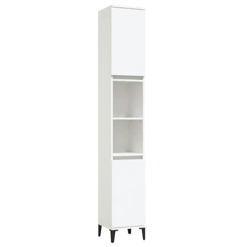 Bathroom Cabinet White 30x30x190 cm Engineered Wood 819796