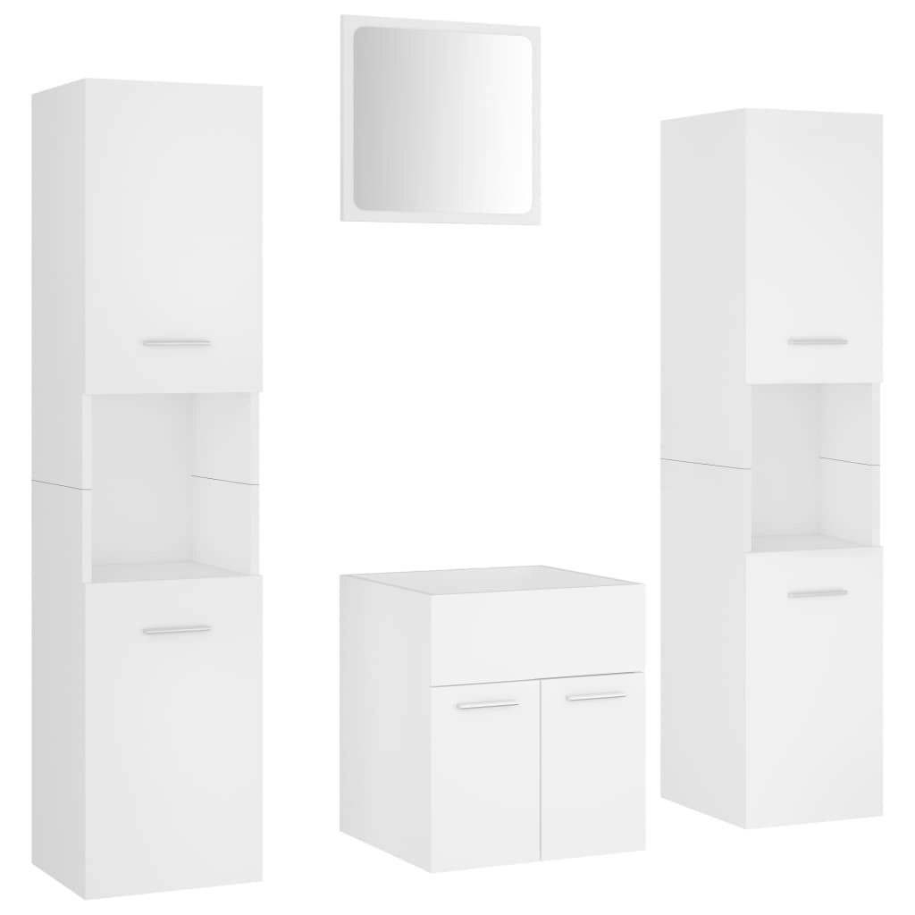 Bathroom Furniture Set White Engineered Wood 3071036