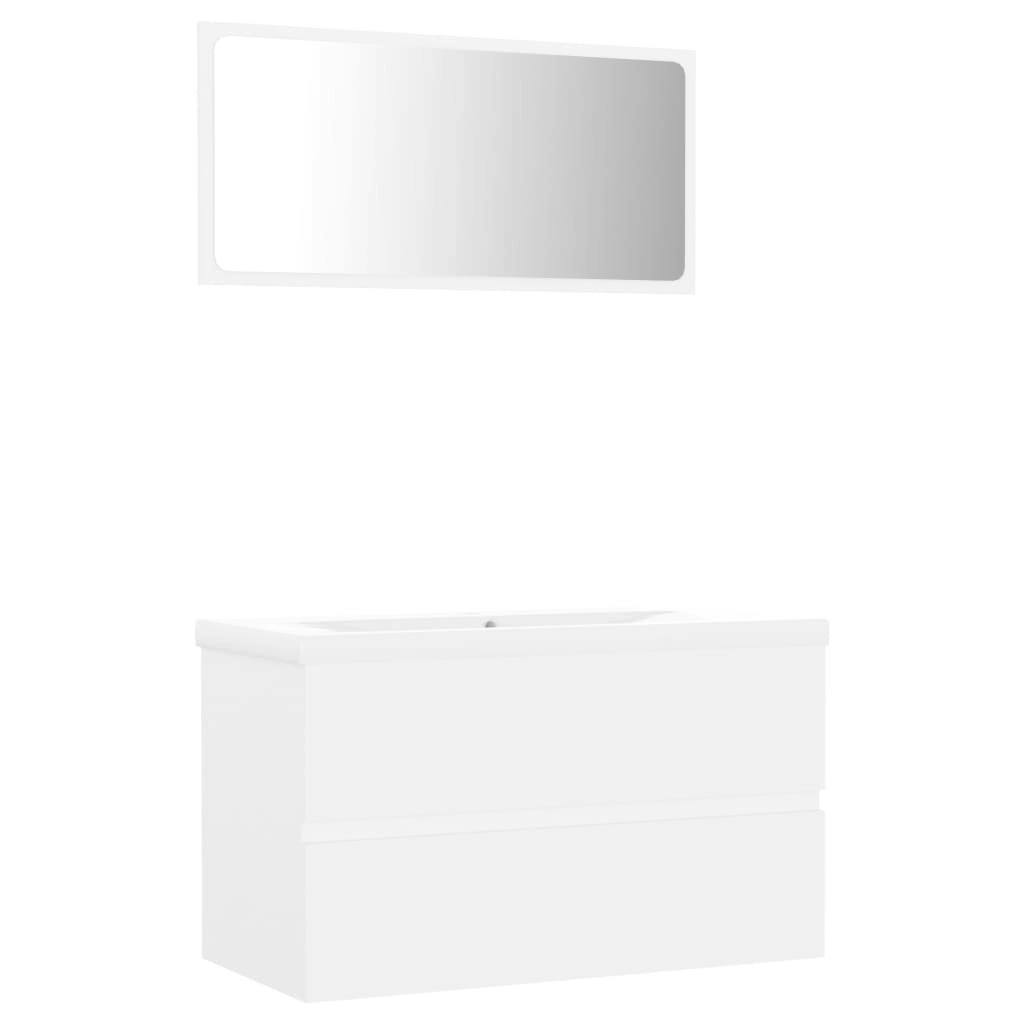 Bathroom Furniture Set White Engineered Wood 3071594