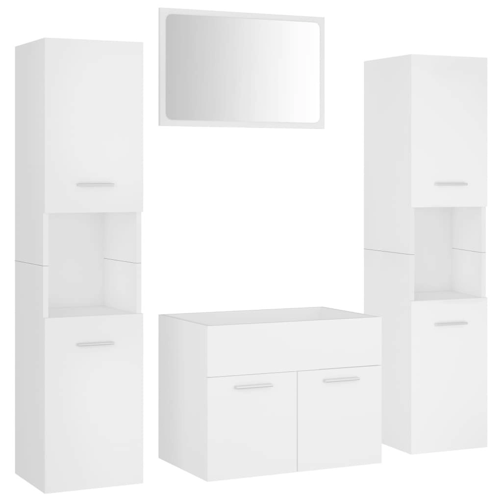 Bathroom Furniture Set White Engineered Wood 3071045