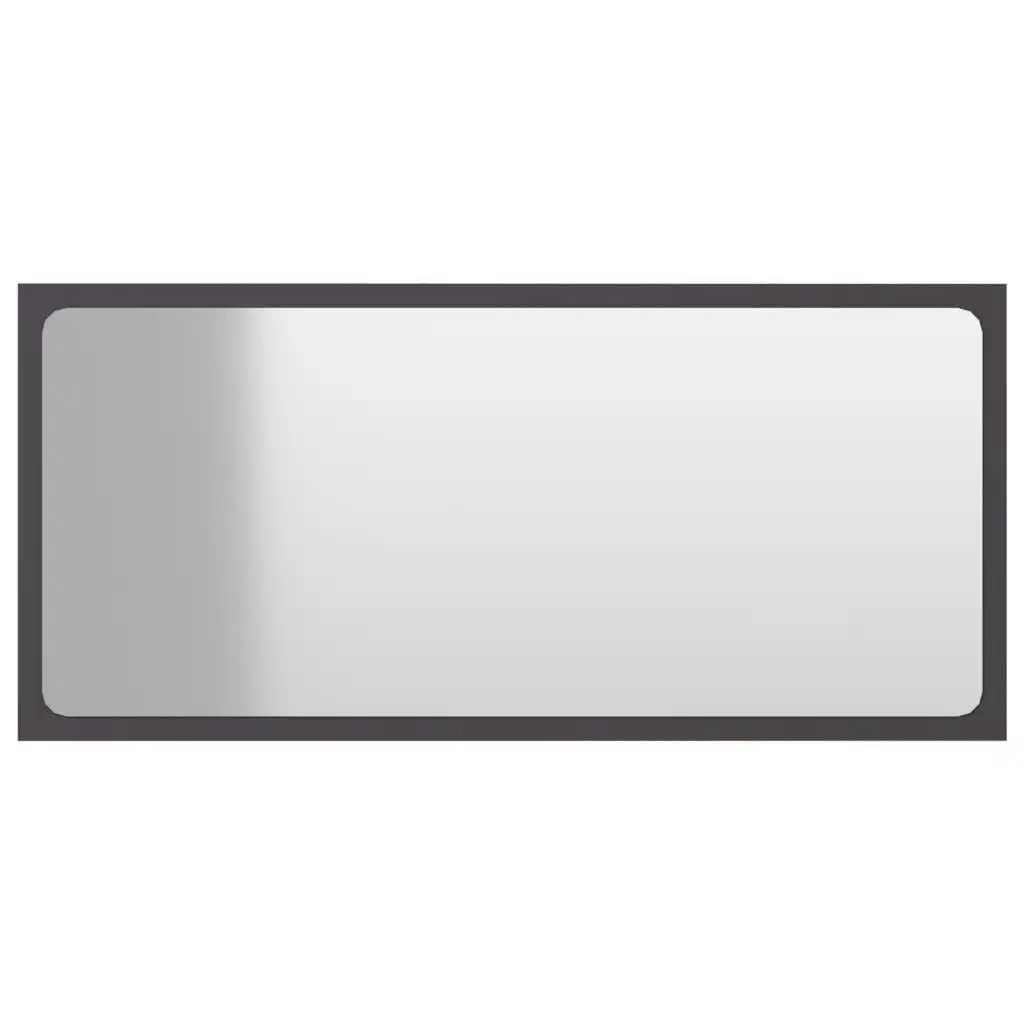 Bathroom Mirror Grey 80x1.5x37 cm Engineered Wood 804616