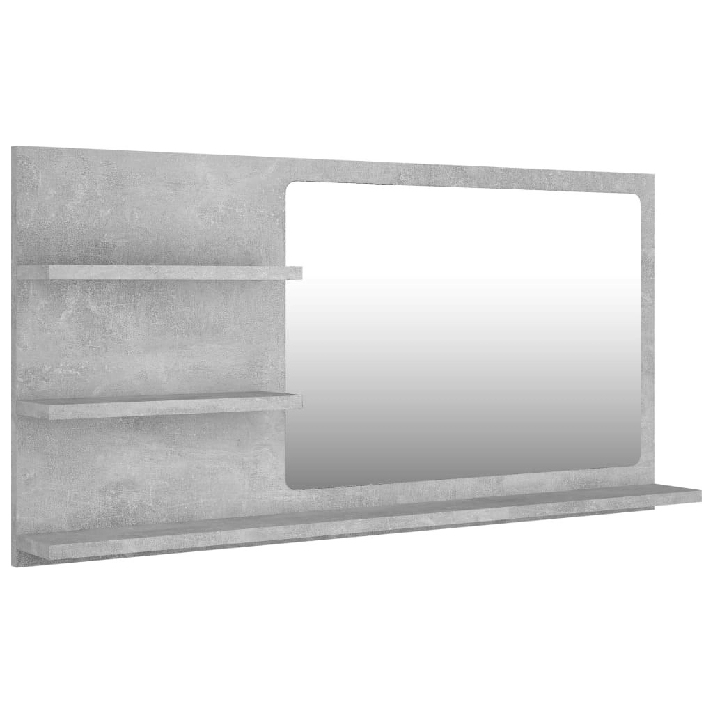 Bathroom Mirror Concrete Grey 90x10.5x45 cm Engineered Wood 805019