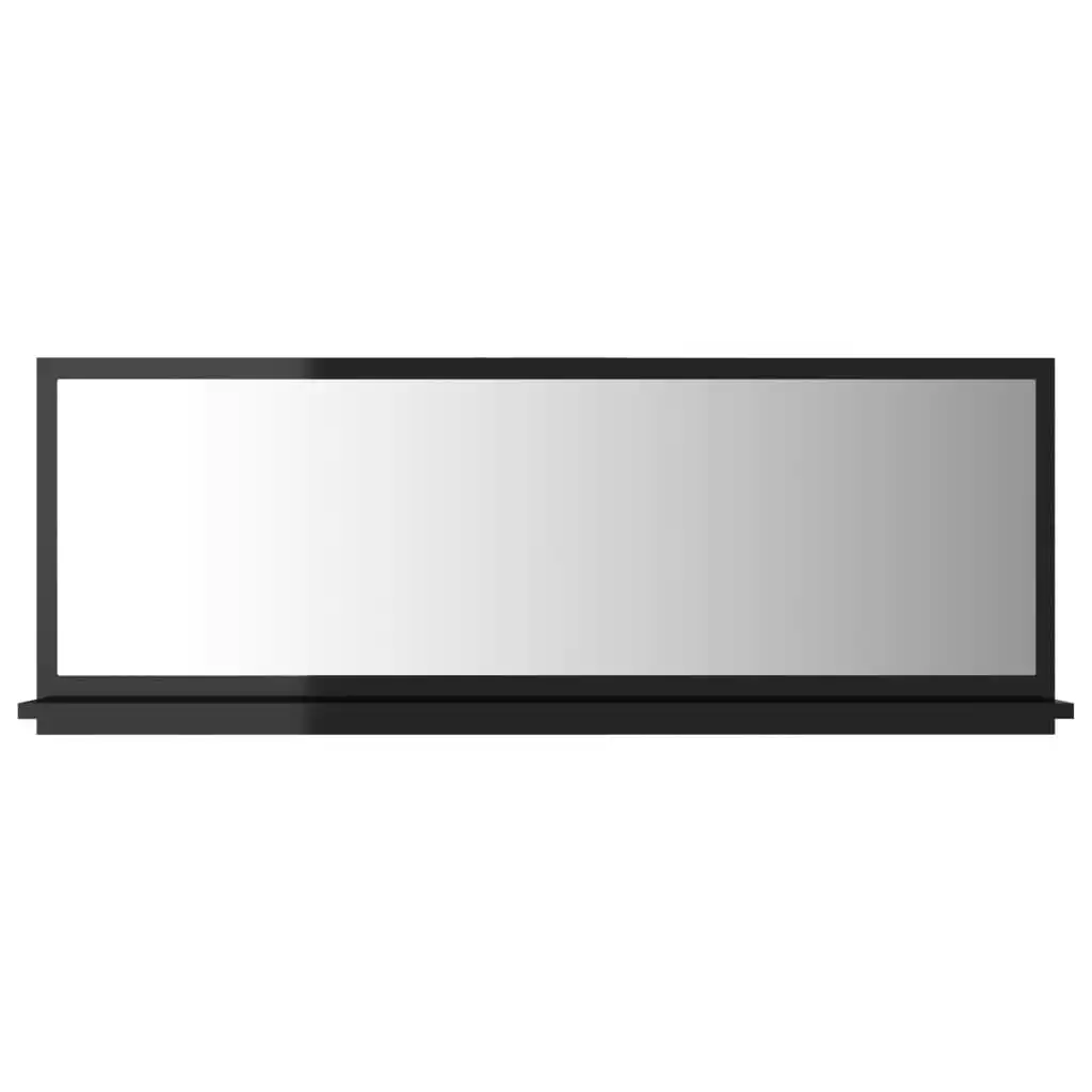 Bathroom Mirror High Gloss Black 100x10.5x37 cm Engineered Wood 804596