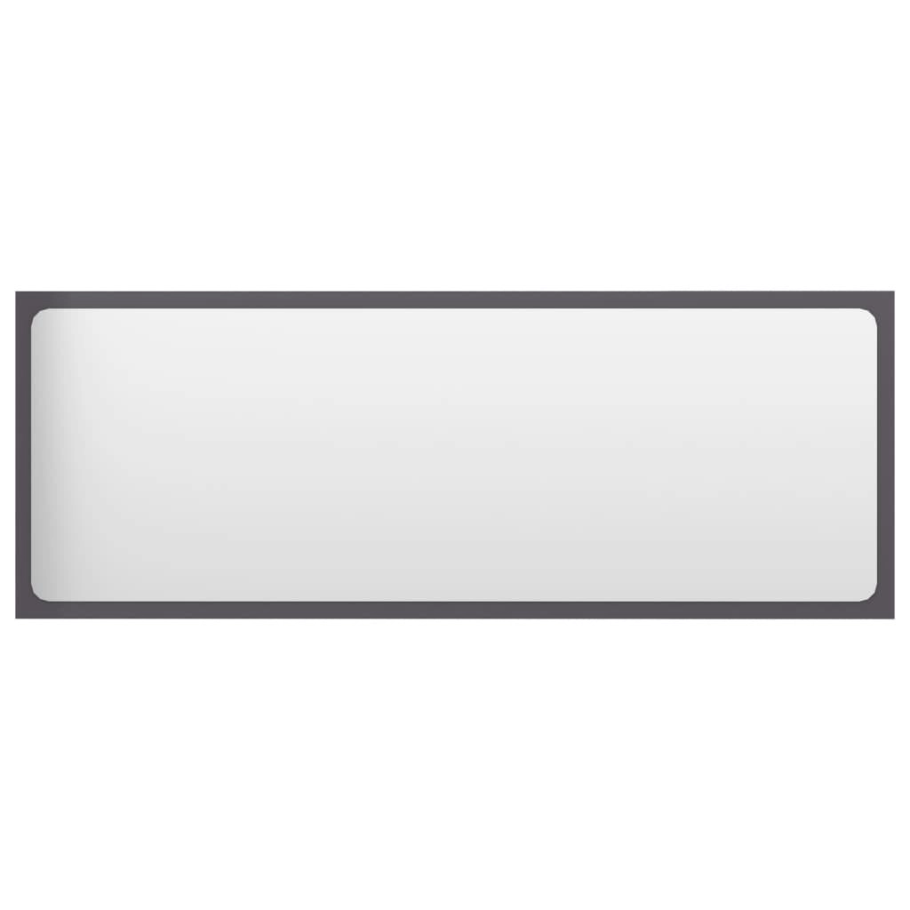 Bathroom Mirror High Gloss Grey 100x1.5x37 cm Engineered Wood 804637