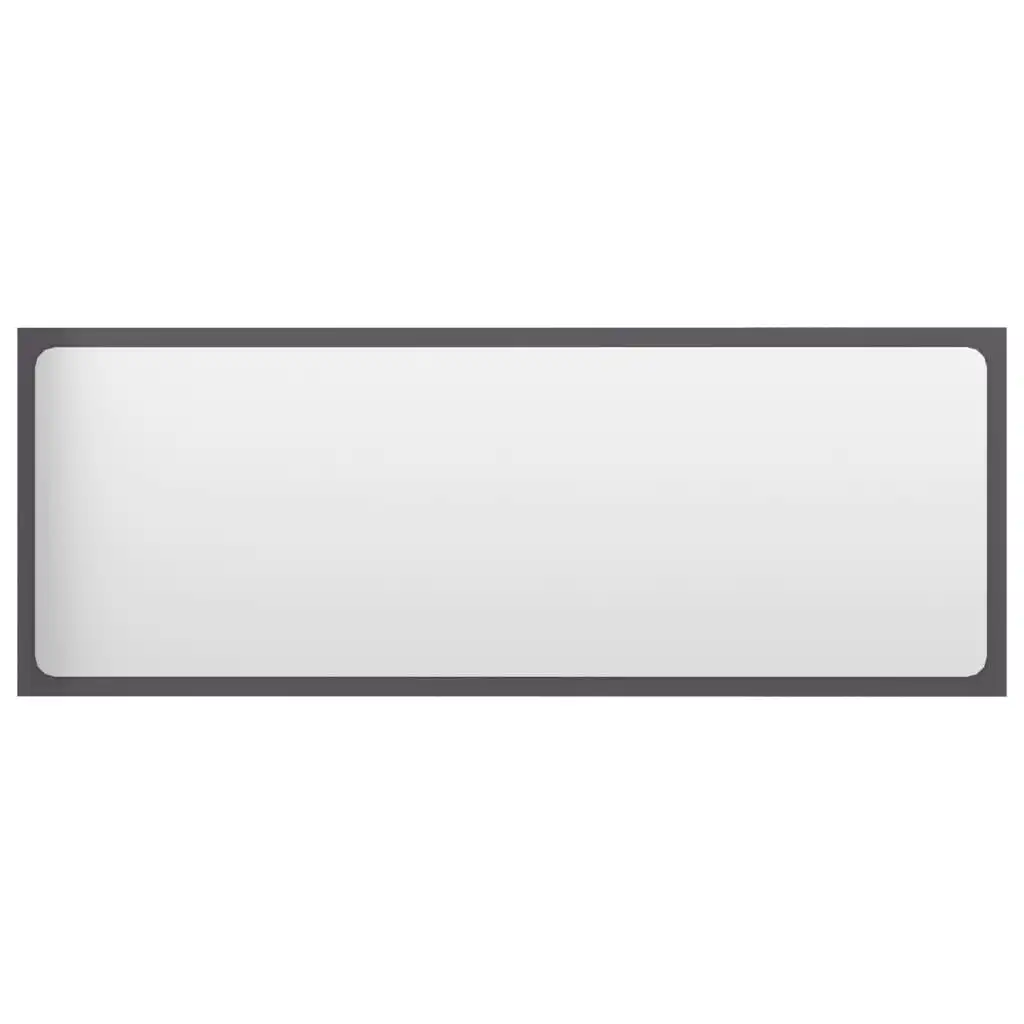 Bathroom Mirror High Gloss Grey 100x1.5x37 cm Engineered Wood 804637