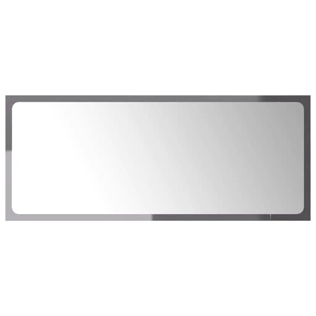 Bathroom Mirror High Gloss Grey 90x1.5x37 cm Engineered Wood 804629