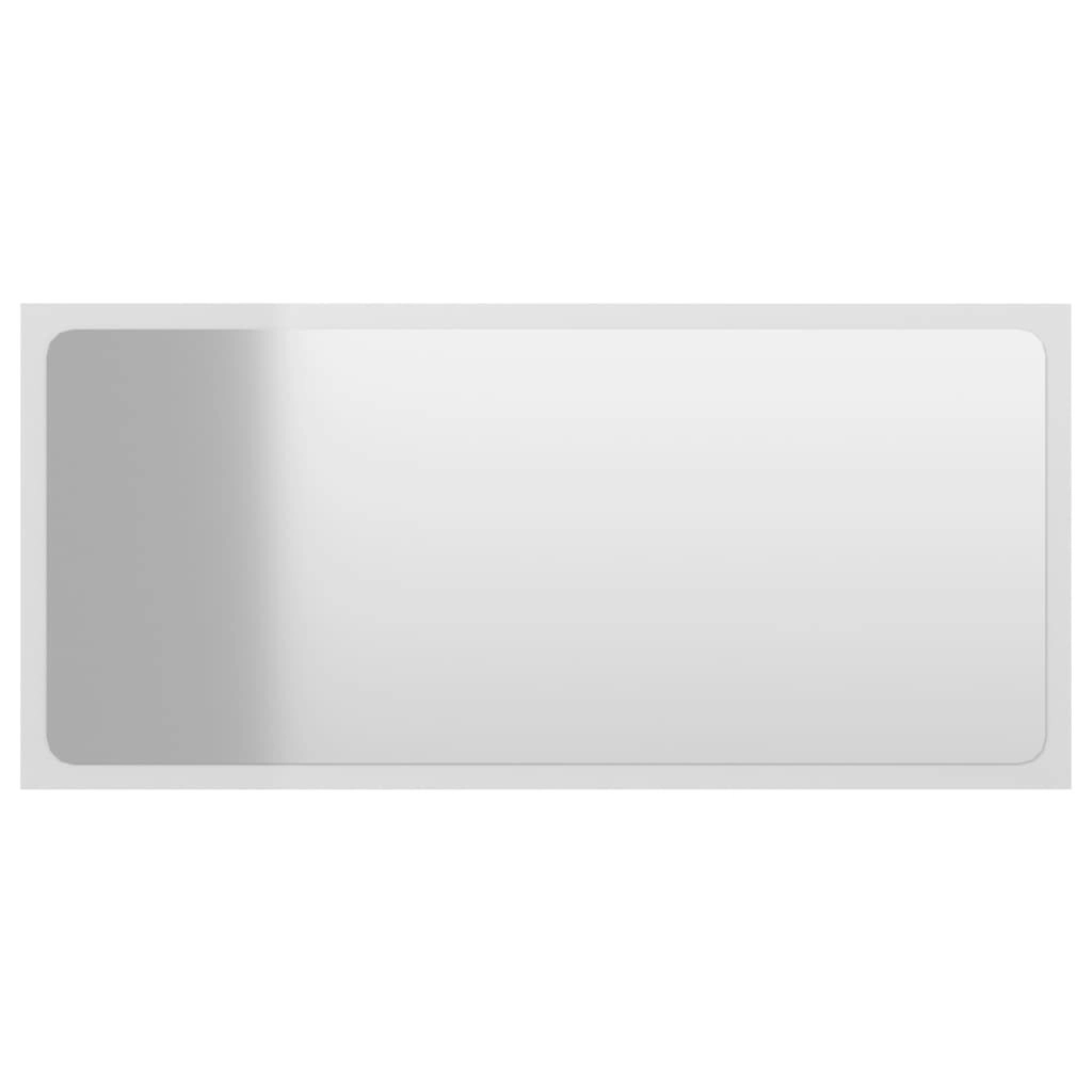 Bathroom Mirror High Gloss White 80x1.5x37 cm Engineered Wood 804619