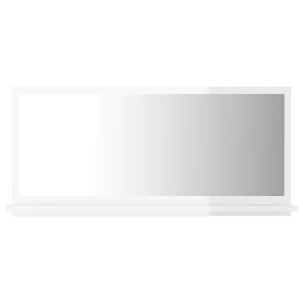 Bathroom Mirror High Gloss White 80x10.5x37 cm Engineered Wood 804577