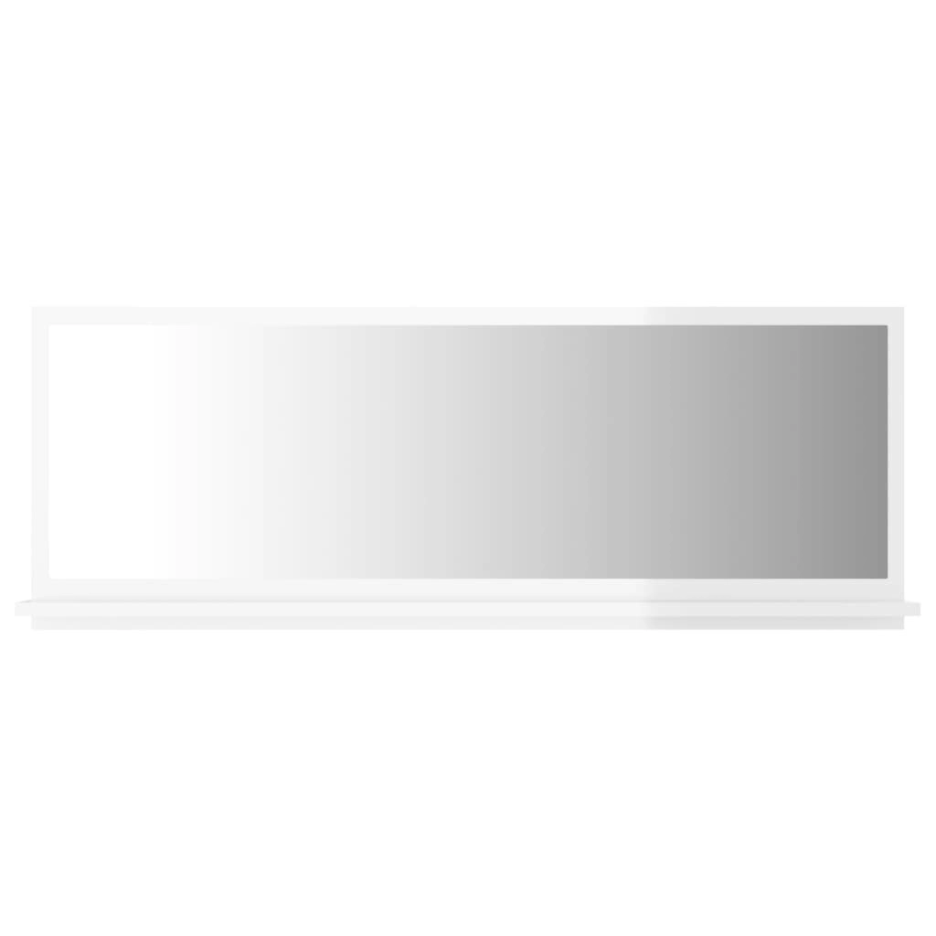 Bathroom Mirror High Gloss White 100x10.5x37 cm Engineered Wood 804595