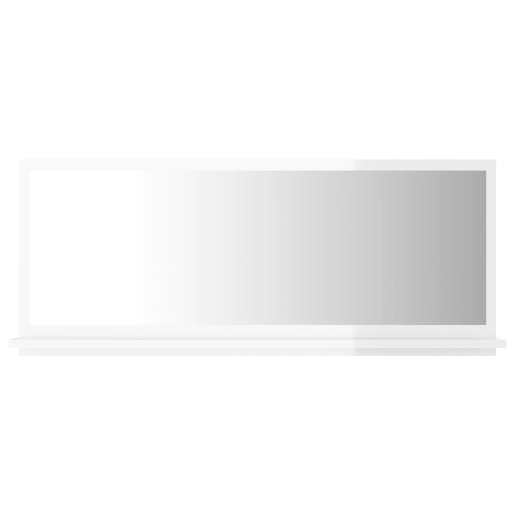 Bathroom Mirror High Gloss White 90x10.5x37 cm Engineered Wood 804586