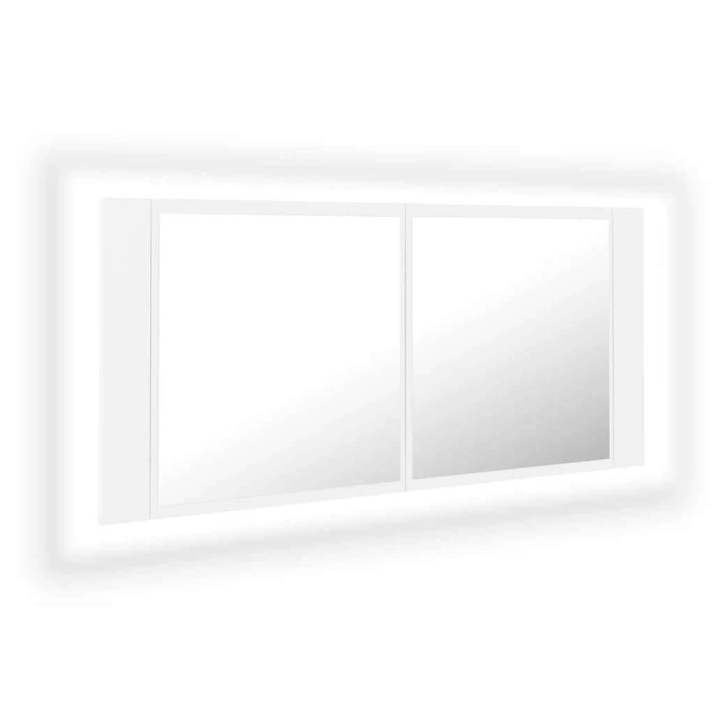 LED Bathroom Mirror Cabinet White 100x12x45 cm Acrylic 804980