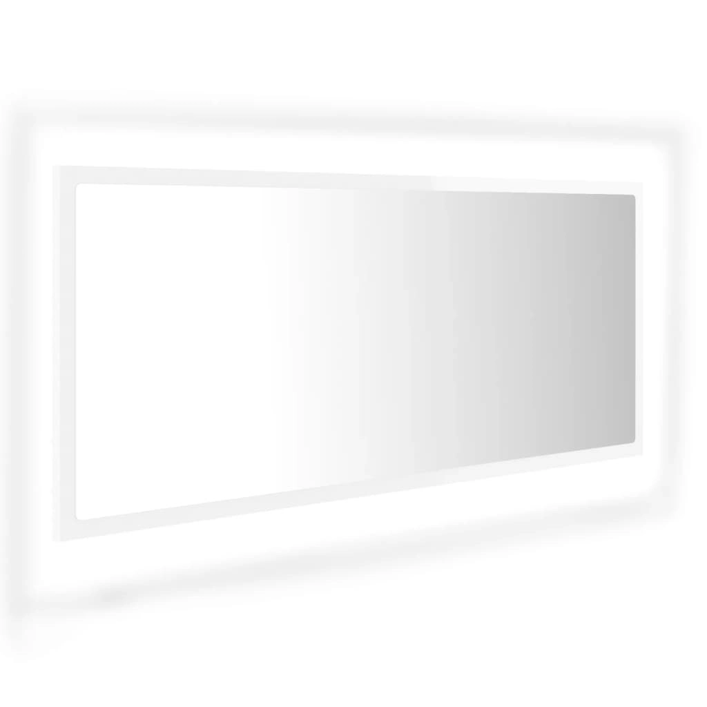 LED Bathroom Mirror High Gloss White 100x8.5x37 cm Acrylic 804945