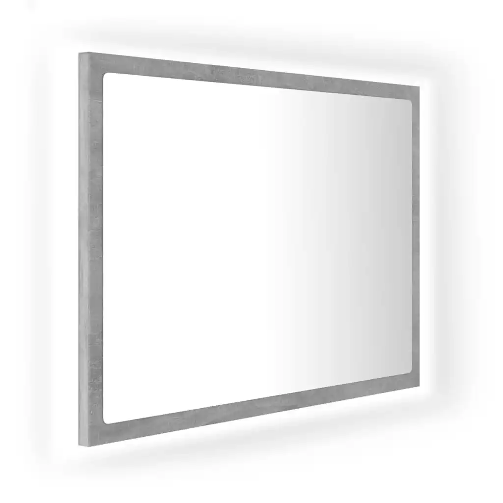 LED Bathroom Mirror Concrete Grey 60x8.5x37 cm Acrylic 804920