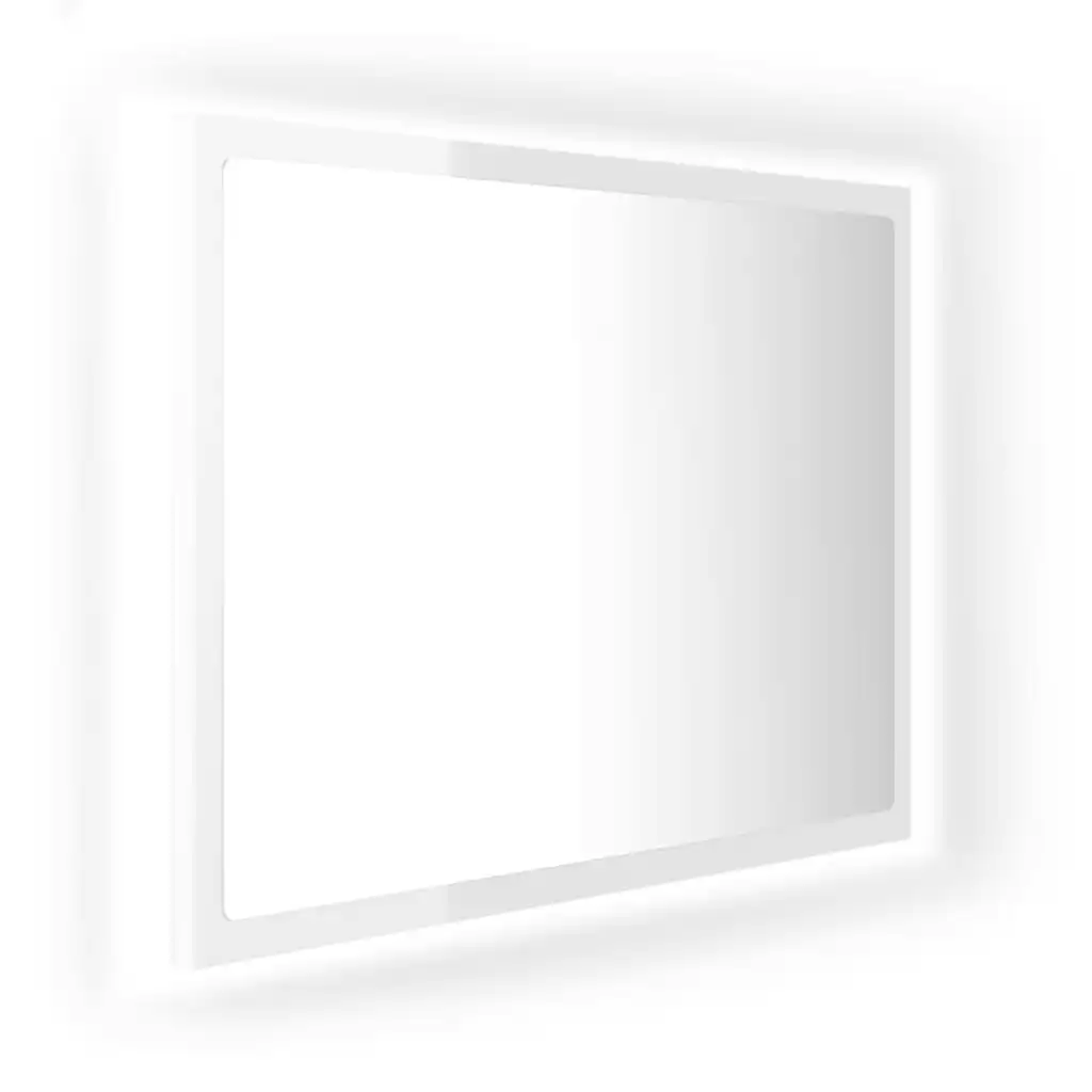 LED Bathroom Mirror High Gloss White 60x8.5x37 cm Acrylic 804921