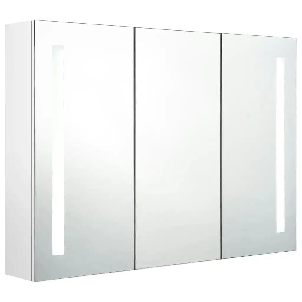 LED Bathroom Mirror Cabinet 89x14x62 cm Shining White 326531