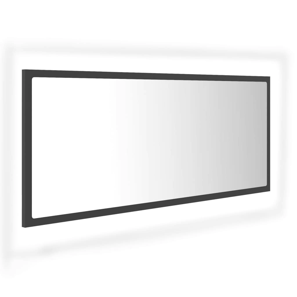 LED Bathroom Mirror Grey 100x8.5x37 cm Acrylic 804942