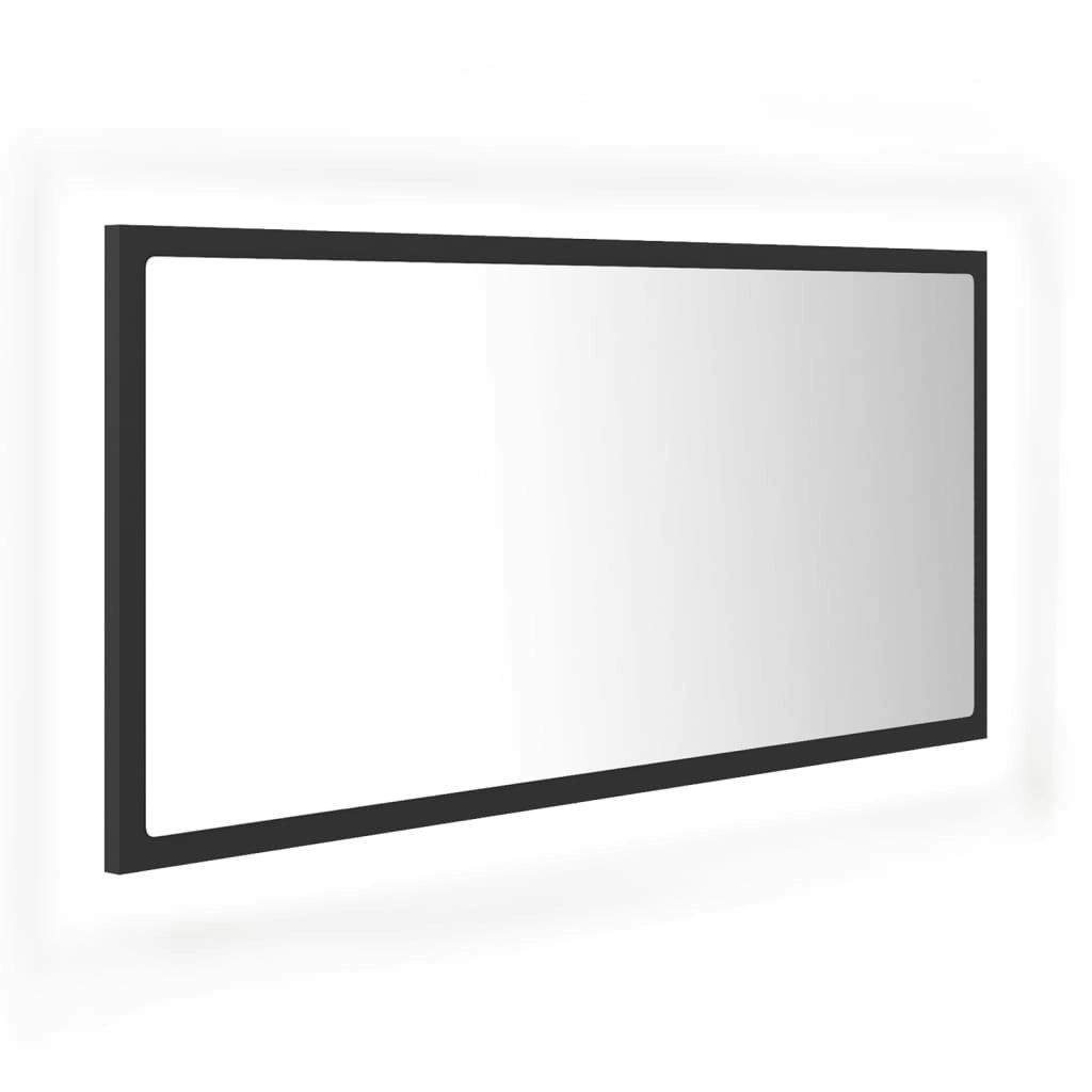 LED Bathroom Mirror Grey 90x8.5x37 cm Acrylic 804934