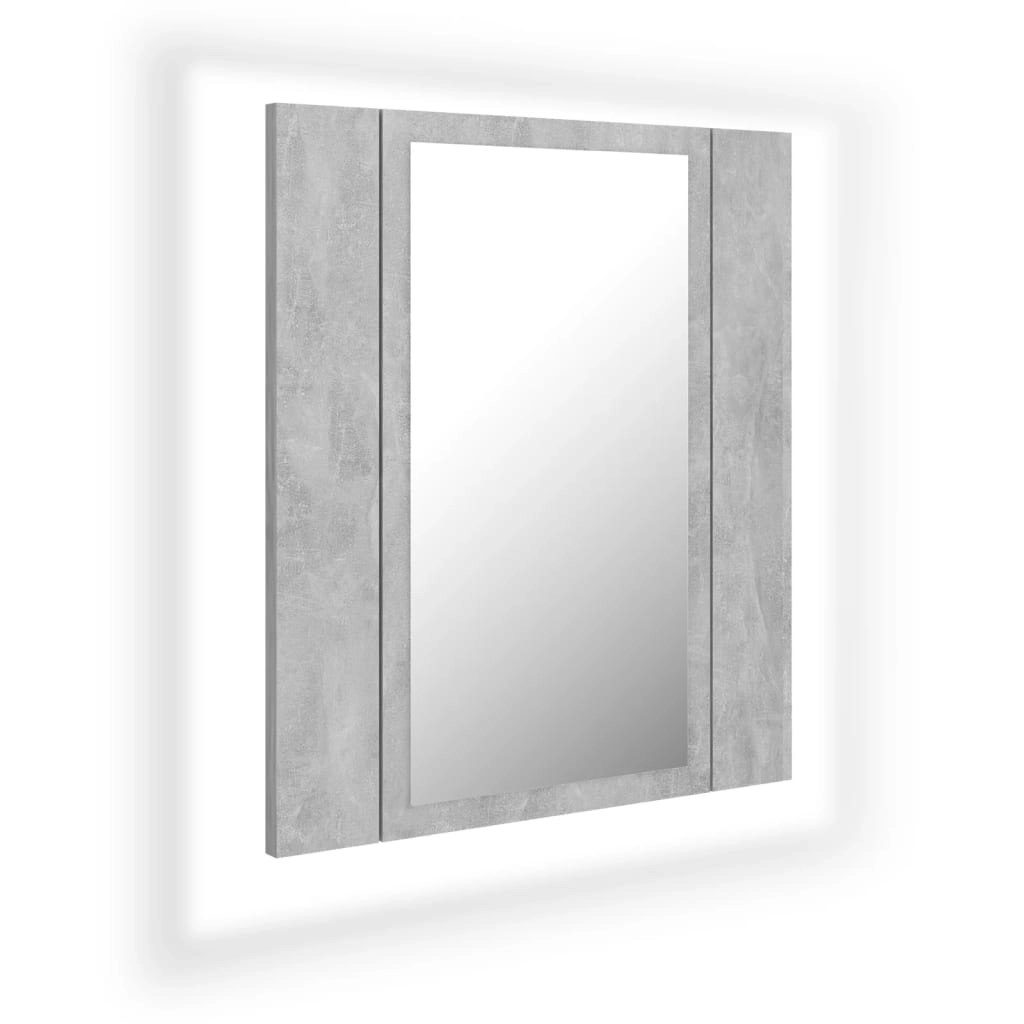 LED Bathroom Mirror Cabinet Concrete Grey 40x12x45 cm Acrylic 804952