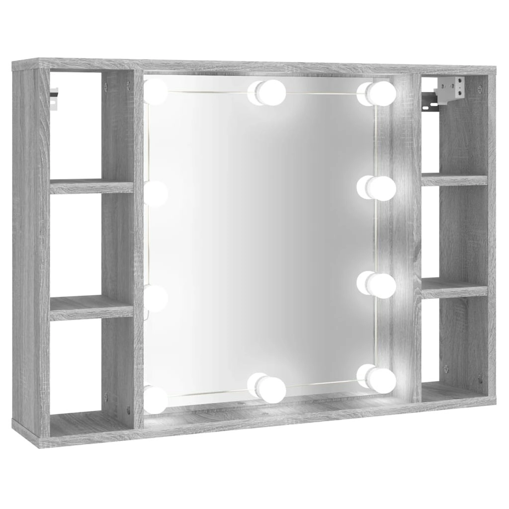 Mirror Cabinet with LED Grey Sonoma 76x15x55 cm 820446