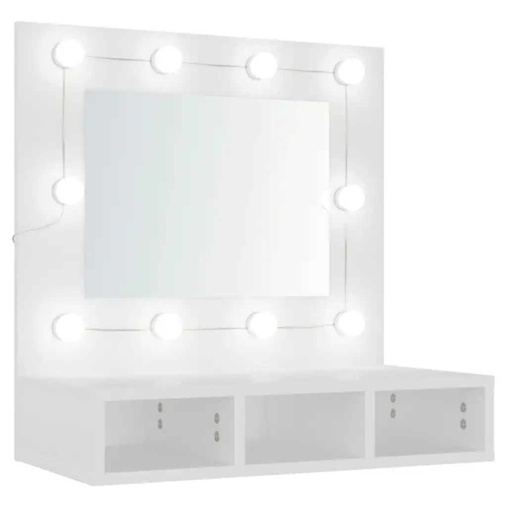 Mirror Cabinet with LED White 60x31.5x62 cm 808882