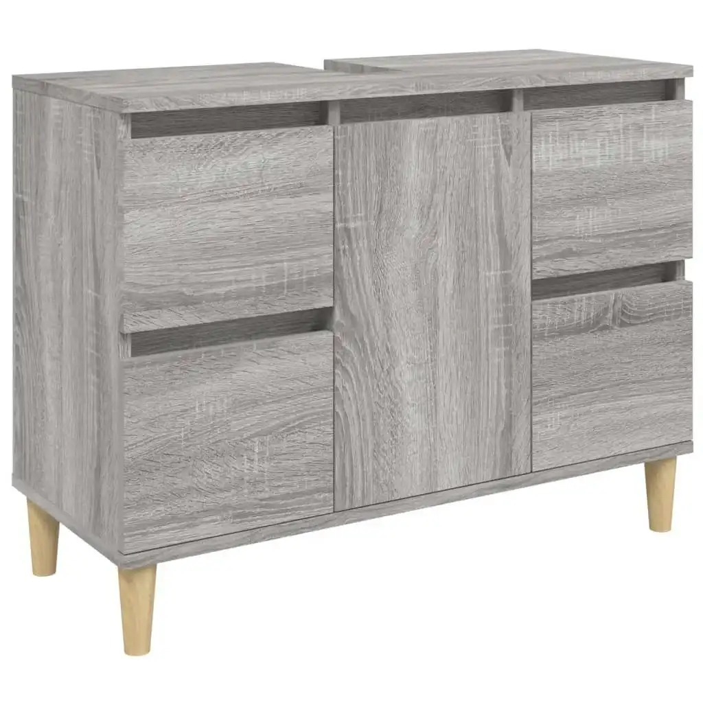 Sink Cabinet Grey Sonoma 80x33x60 cm Engineered Wood 821274