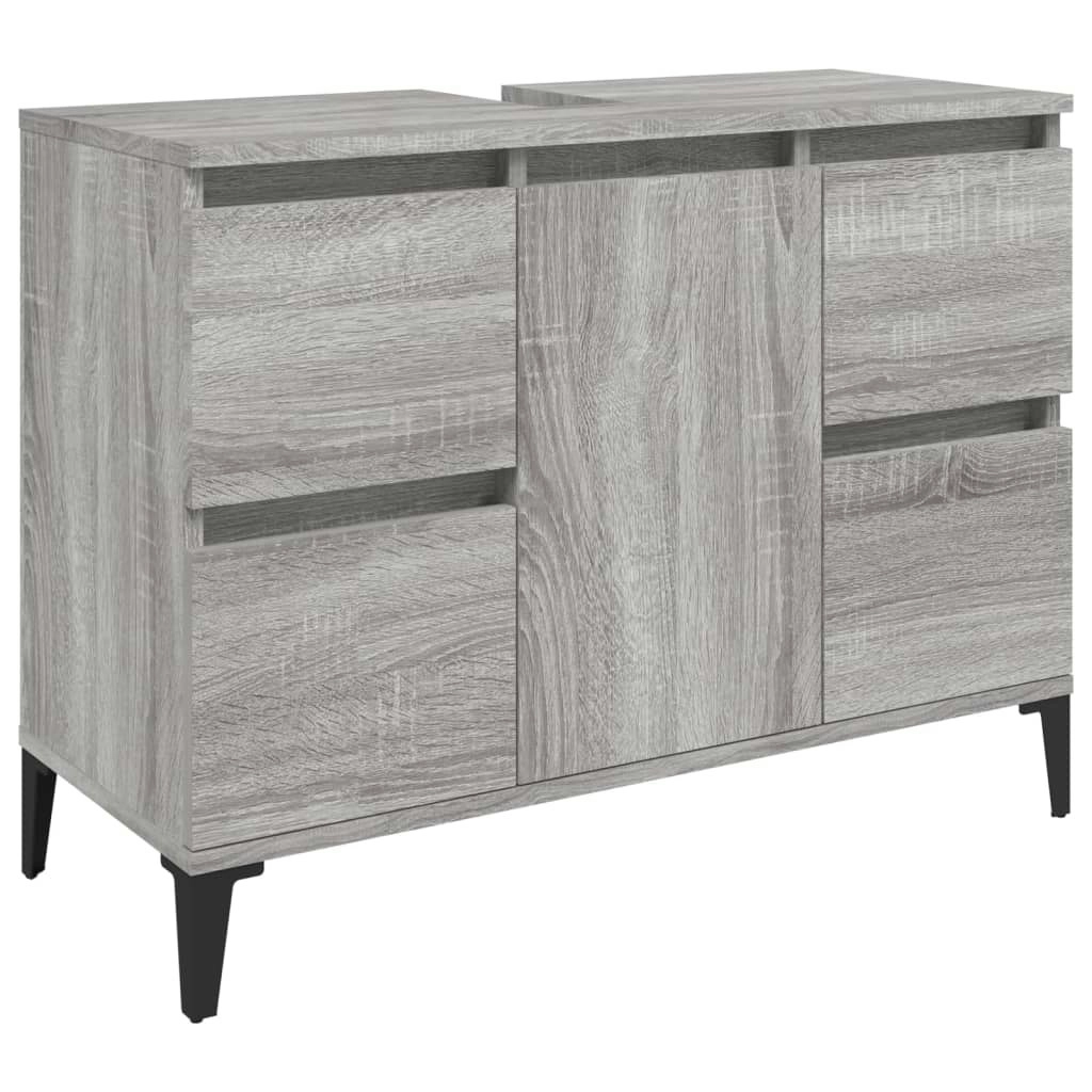 Sink Cabinet Grey Sonoma 80x33x60 cm Engineered Wood 821282