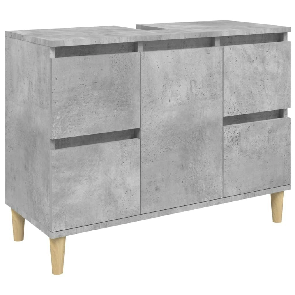 Sink Cabinet Concrete Grey 80x33x60 cm Engineered Wood 821272