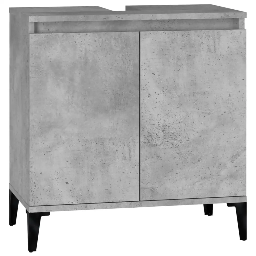 Sink Cabinet Concrete Grey 58x33x60 cm Engineered Wood 821264