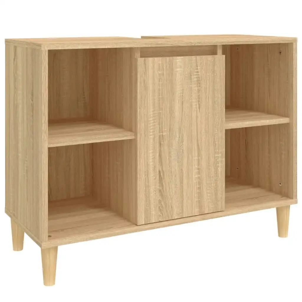 Sink Cabinet Sonoma Oak 80x33x60 cm Engineered Wood 821287