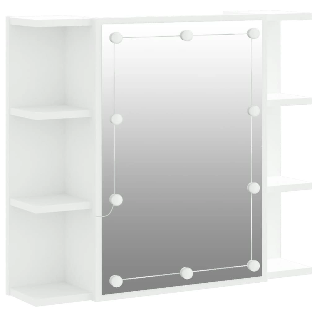 Mirror Cabinet with LED White 70x16.5x60 cm 808873